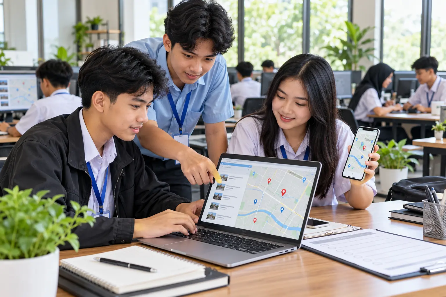 Siswa SMK mencari tempat PKL terdekat dari lokasi tempat tinggal