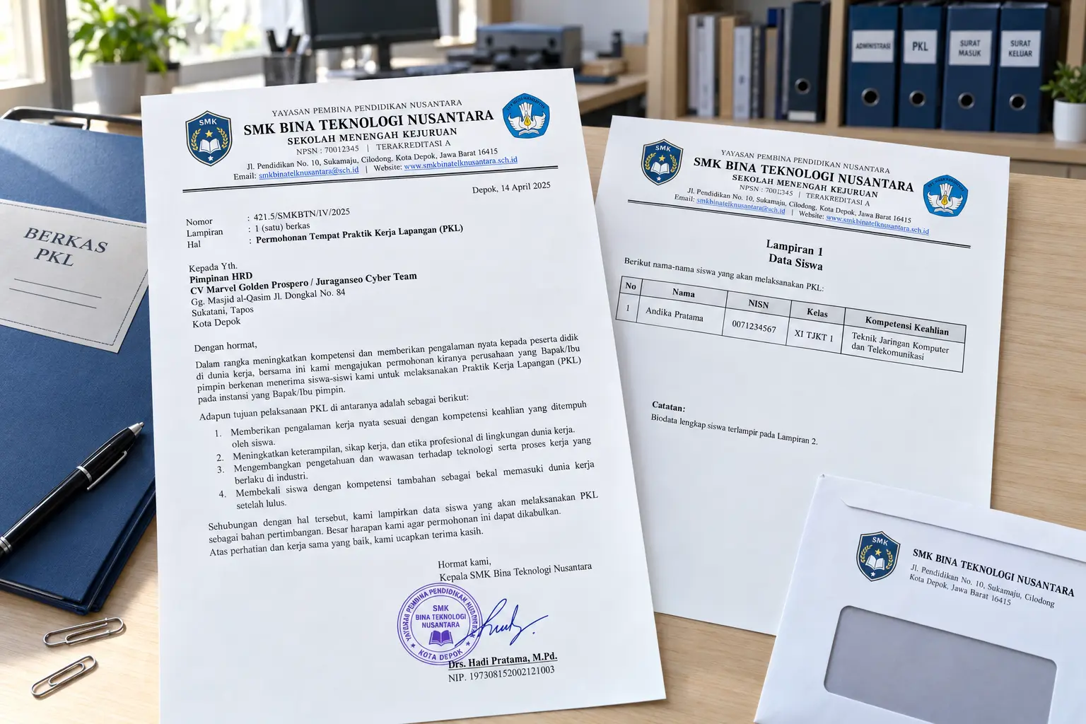 Contoh format surat pengantar PKL resmi dari sekolah